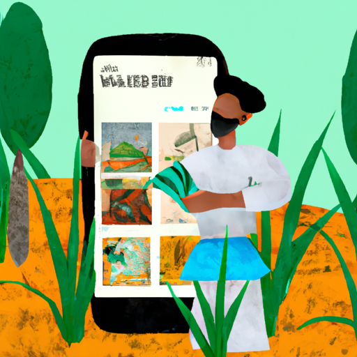 1. תמונה המציגה חקלאי ישראלי המשתמש באפליקציית סמארטפון לניטור בריאות היבול