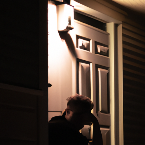 1. תמונה של אדם במצוקה ננעל מחוץ לביתו בלילה